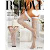 imageRSLOVE Women Thigh High Stockings Sparkly Rhinestone Fishnets with Satin Bow Tights Pantyhose HosieryWhite