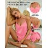 imageRSLOVE Women V Neck Sexy Lingerie Satin Sleepwear Pajamas Cami Shorts Set NightwearPink