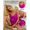 imageRSLOVE Women V Neck Sexy Lingerie Satin Sleepwear Pajamas Cami Shorts Set NightwearPurple