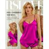 imageRSLOVE Women V Neck Sexy Lingerie Satin Sleepwear Pajamas Cami Shorts Set NightwearPurple
