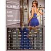 imageRSLOVE Womens Lingerie Sexy Nightgown Lace Babydoll Deep V Chemise Side Slit Nightie SleepwearBlue