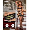 imageRSLOVE Womens Sexy Fishnet ThighHigh Stockings with Silicone Lace Top Sheer HosieryBlack