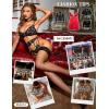 imageRSLOVE Womens Sexy Fishnet ThighHigh Stockings with Silicone Lace Top Sheer HosieryBlack