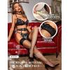 imageRSLOVE Womens Sexy Fishnet ThighHigh Stockings with Silicone Lace Top Sheer HosieryBlack