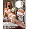 imageRSLOVE Womens Sexy Fishnet ThighHigh Stockings with Silicone Lace Top Sheer HosieryWhite