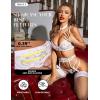 imageRSLOVE Womens Sexy Fishnet ThighHigh Stockings with Silicone Lace Top Sheer HosieryWhite