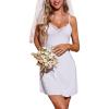 imageRSLOVE Lingerie for Women Lace Chemise Full Slip Sleepwear Sexy Babydoll NightgownWhite