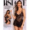 imageRSLOVE Babydoll Lingerie for Women Lace Chemise Sexy Nightgown Sleepwear DressBlack