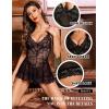 imageRSLOVE Babydoll Lingerie for Women Lace Chemise Sexy Nightgown Sleepwear DressBlack