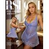 imageRSLOVE Babydoll Lingerie for Women Lace Chemise Sexy Nightgown Sleepwear DressLight Blue