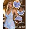 imageRSLOVE Babydoll Lingerie for Women Lace Chemise Sexy Nightgown Sleepwear DressLight Blue