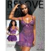 imageRSLOVE Babydoll Lingerie for Women Lace Chemise Sexy Nightgown Sleepwear DressPurple
