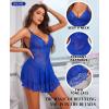 imageRSLOVE Babydoll Lingerie for Women Lace Chemise Sexy Nightgown Sleepwear DressRoyal Blue