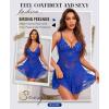 imageRSLOVE Babydoll Lingerie for Women Lace Chemise Sexy Nightgown Sleepwear DressRoyal Blue
