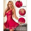 imageRSLOVE Babydoll Lingerie for Women Lace Chemise Sexy Nightgown Sleepwear DressWine Red