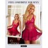 imageRSLOVE Babydoll Lingerie for Women Lace Chemise Sexy Nightgown Sleepwear DressWine Red