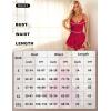 imageRSLOVE Babydoll Lingerie for Women Lace Chemise Sexy Nightgown Sleepwear DressWine Red