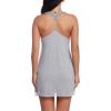 imageRSLOVE Lingerie For Women Lace Nightgown Sexy Sleepwear Full Slip Babydoll VNeck Chemises DressLight Grey