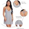 imageRSLOVE Lingerie For Women Lace Nightgown Sexy Sleepwear Full Slip Babydoll VNeck Chemises DressLight Grey