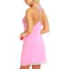 imageRSLOVE Lingerie For Women Lace Nightgown Sexy Sleepwear Full Slip Babydoll VNeck Chemises DressPink