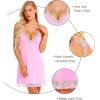 imageRSLOVE Lingerie For Women Lace Nightgown Sexy Sleepwear Full Slip Babydoll VNeck Chemises DressPink