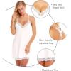 imageRSLOVE Lingerie For Women Lace Nightgown Sexy Sleepwear Full Slip Babydoll VNeck Chemises DressWhite