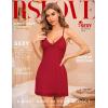 imageRSLOVE Lingerie For Women Lace Nightgown Sexy Sleepwear Full Slip Babydoll VNeck Chemises DressWine Red
