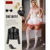 imageRSLOVE Sexy Babydoll Lingerie  3 Piece Exotic Lingerie Sets Fishnet Teddy Bodysuit with Thigh High Stockings and Mini SkirtWhite