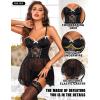 imageRSLOVE Sexy Lingerie for Women  Sexy Babydoll Lace Nightdress Mesh Chemise Underwire Teddy Lingerie with Garter BeltBlack