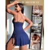 imageRSLOVE Women Lingerie Sexy Chemise Lace Babydoll Side Split Full Slip Nightgown Modal Sleepwear NightyBlue