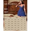 imageRSLOVE Women Lingerie Sexy Chemise Lace Babydoll Side Split Full Slip Nightgown Modal Sleepwear NightyBlue