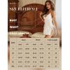 imageRSLOVE Women Lingerie Sexy Chemise Lace Babydoll Side Split Full Slip Nightgown Modal Sleepwear NightyWhite