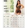 imageRSLOVE Women Sexy Babydoll Lingerie  Lace Sheer Mesh Sleepwear Polka Dots Bridal Chemise Nightie DressBlack