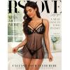 imageRSLOVE Women Sexy Babydoll Lingerie  Lace Sheer Mesh Sleepwear Polka Dots Bridal Chemise Nightie DressBlack