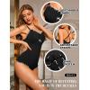 imageRSLOVE Women Sexy Jumpsuits Bodycon Romper Bodysuit Lingerie with Snap Crotch One Piece Teddy Racerback Playsuit OnesiesBlack