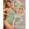 imageRSLOVE Women Sexy Jumpsuits Bodycon Romper Bodysuit Lingerie with Snap Crotch One Piece Teddy Racerback Playsuit OnesiesGreen