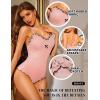 imageRSLOVE Women Sexy Jumpsuits Bodycon Romper Bodysuit Lingerie with Snap Crotch One Piece Teddy Racerback Playsuit OnesiesPink