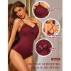 imageRSLOVE Women Sexy Jumpsuits Bodycon Romper Bodysuit Lingerie with Snap Crotch One Piece Teddy Racerback Playsuit OnesiesWine Red