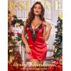 imageRSLOVE Womens Lingerie Sexy Nightgown  Satin Lace Babydoll Deep V Chemise Full Slips Nightie SleepwearRed