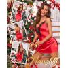 imageRSLOVE Womens Lingerie Sexy Nightgown  Satin Lace Babydoll Deep V Chemise Full Slips Nightie SleepwearRed
