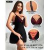 imageRSLOVE Womens Lingerie Sexy Nightgowns  Lace Babydoll Sexy Chemise Strappy Sleepwear Exotic Sleep DressBlack