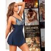imageRSLOVE Womens Lingerie Sexy Nightgowns  Lace Babydoll Sexy Chemise Strappy Sleepwear Exotic Sleep DressRoyal Blue