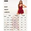imageRSLOVE Womens Lingerie Sexy Nightgowns  Lace Babydoll Sexy Chemise Strappy Sleepwear Exotic Sleep DressWine Red