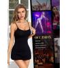 imageRSLOVE Womens Lingerie Sexy Nightgowns Lace Babydoll Chemise Strappy Sleepwear Sleep DressBlack