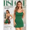 imageRSLOVE Womens Lingerie Sexy Nightgowns Lace Babydoll Chemise Strappy Sleepwear Sleep DressDark Green