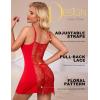 imageRSLOVE Womens Lingerie Sexy Nightgowns Lace Babydoll Chemise Strappy Sleepwear Sleep DressRed