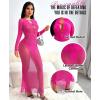 imageRSLOVE Womens Nightgown Sexy Chemise  Lingerie for Women Nightgown Mesh Babydoll Dress Maxi Dress Fishnet BodystockingsNeon Pink