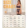 imageRSLOVE Lingerie Set for Women Sexy  Corset Panty Outfits 3 Piece Lace Push Up Underwire with Garter Lingerie Bra And PantyNavy Blue