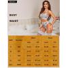 imageRSLOVE Womens Lingerie Sets Sexy  Lace Underwire Bra and Panty Sets with Garter Belt 3 Piece Lingerie for WomenLight Blue