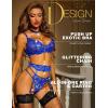 imageRSLOVE Womens Lingerie Sets with Garter Belt 3 Piece Sexy Lace High Waist Bra and Panty Set Push Up Exotic SleepwearBlue
